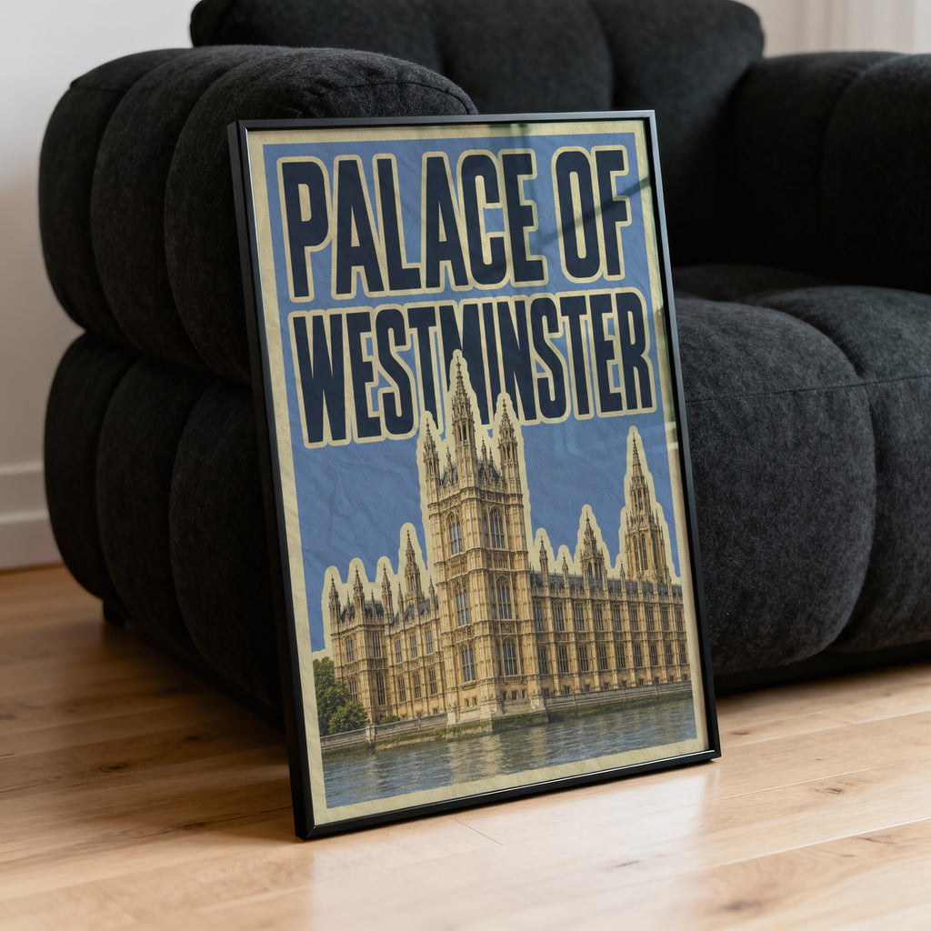 Vintage Palace of Westminster Poster, London Wall Art Print