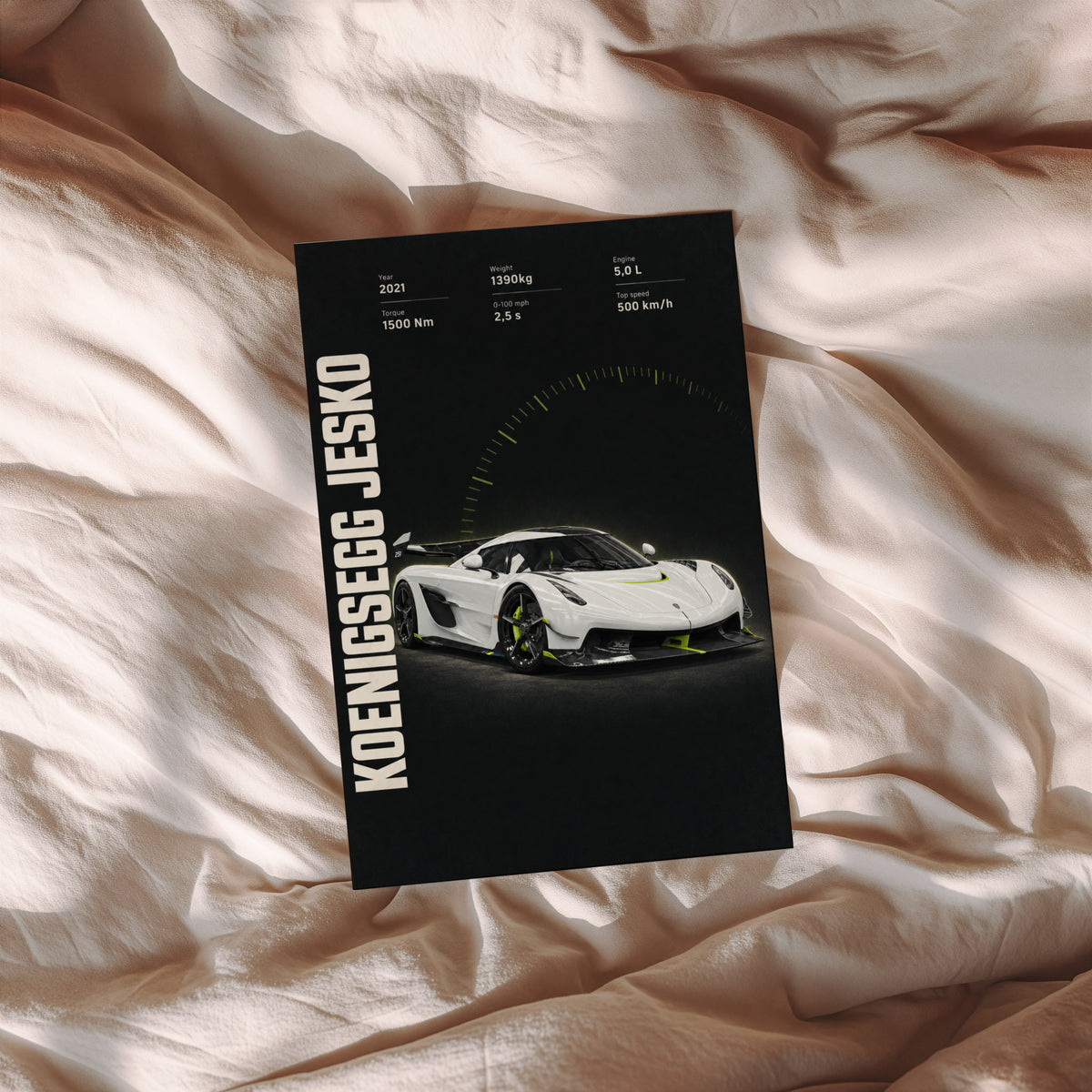 Vintage Koenigsegg Jesko Print, Supercar Wall Art