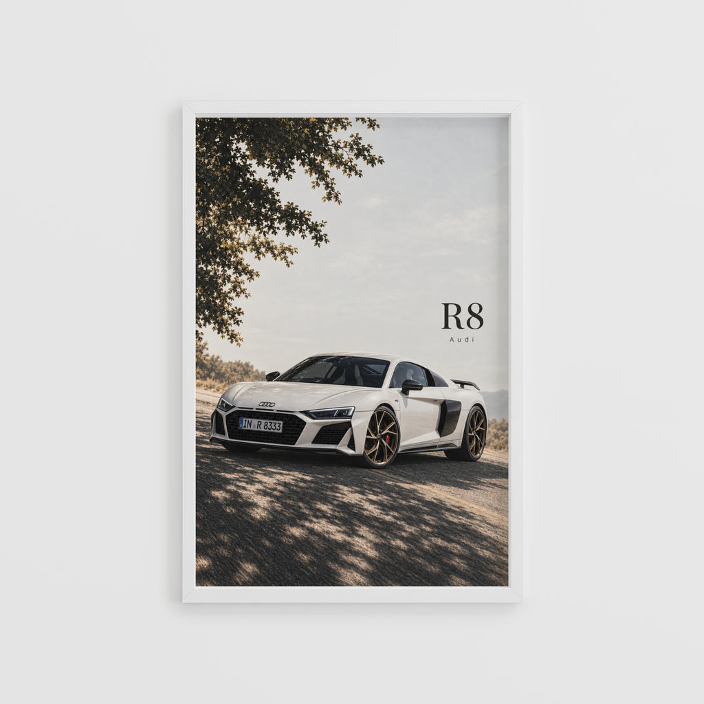 Vintage Audi R8 Car Print, Supercar Wall Art