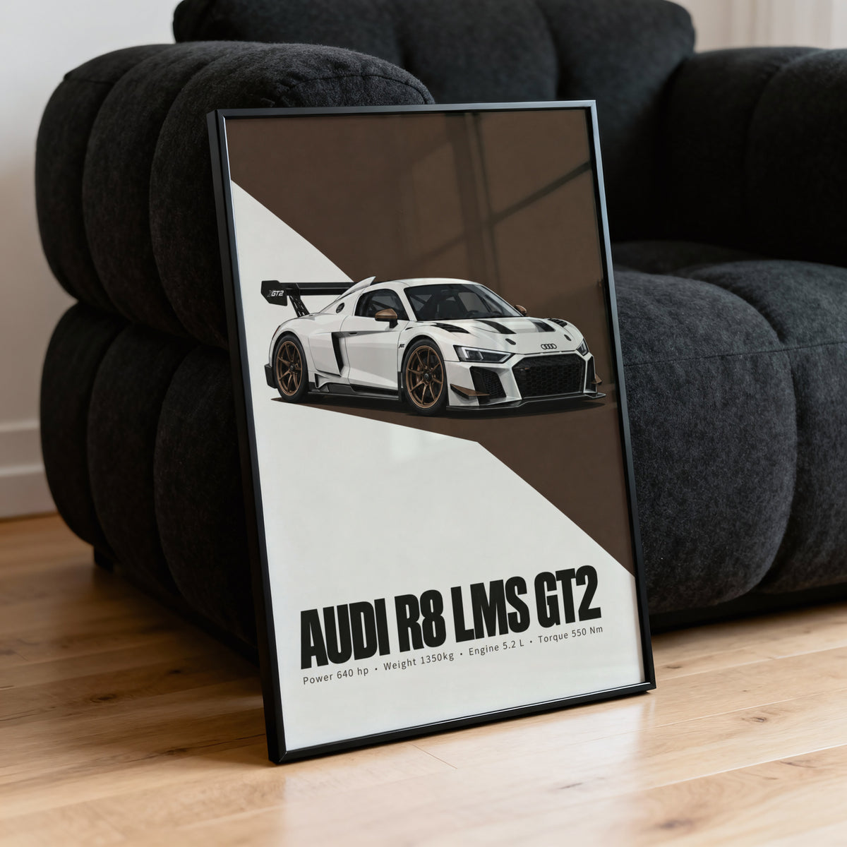Vintage Audi R8 LMS GT2 Print, Race Car Wall Art