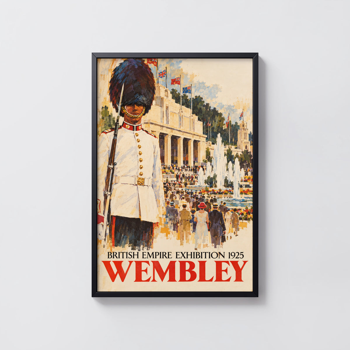 Vintage Wembley London Poster, 1925 Exhibition Wall Art