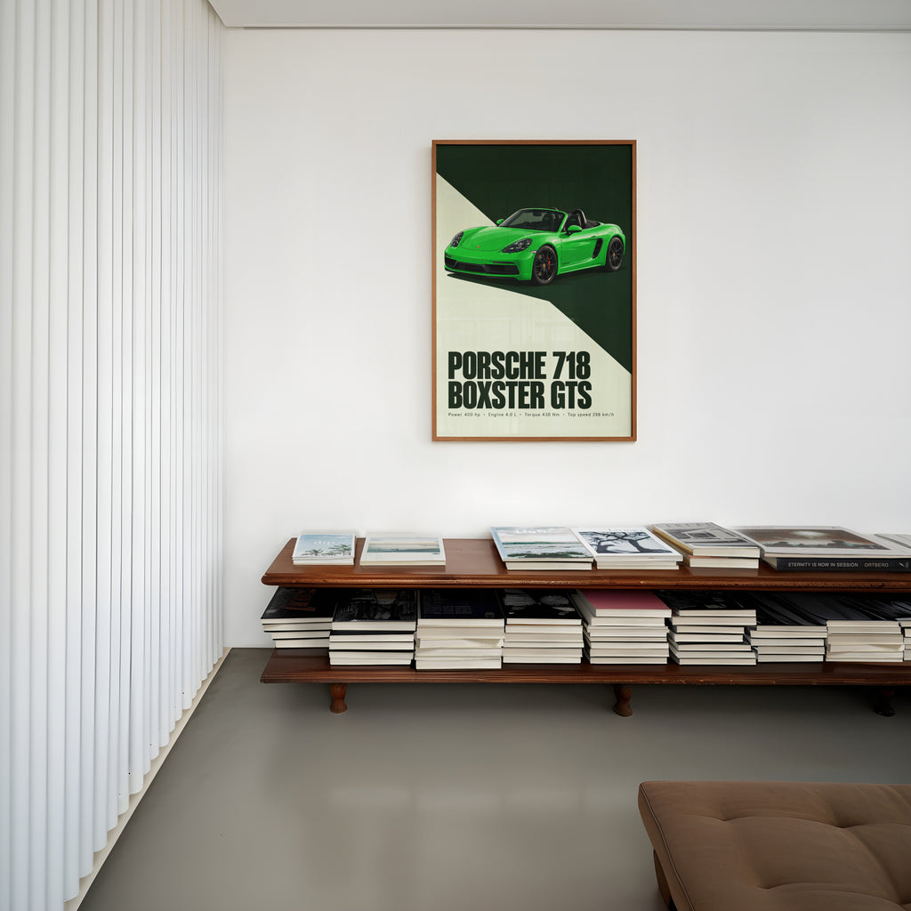 Vintage Porsche 718 Boxster GTS Print, Car Wall Art