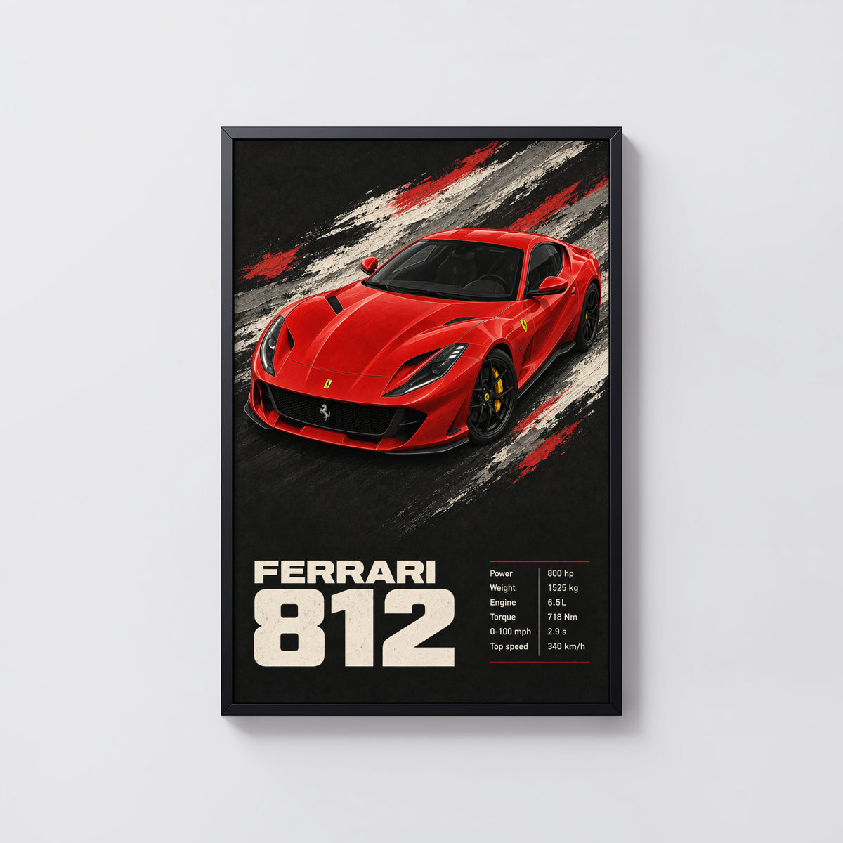 Vintage Ferrari 812 Print, Car Wall Art