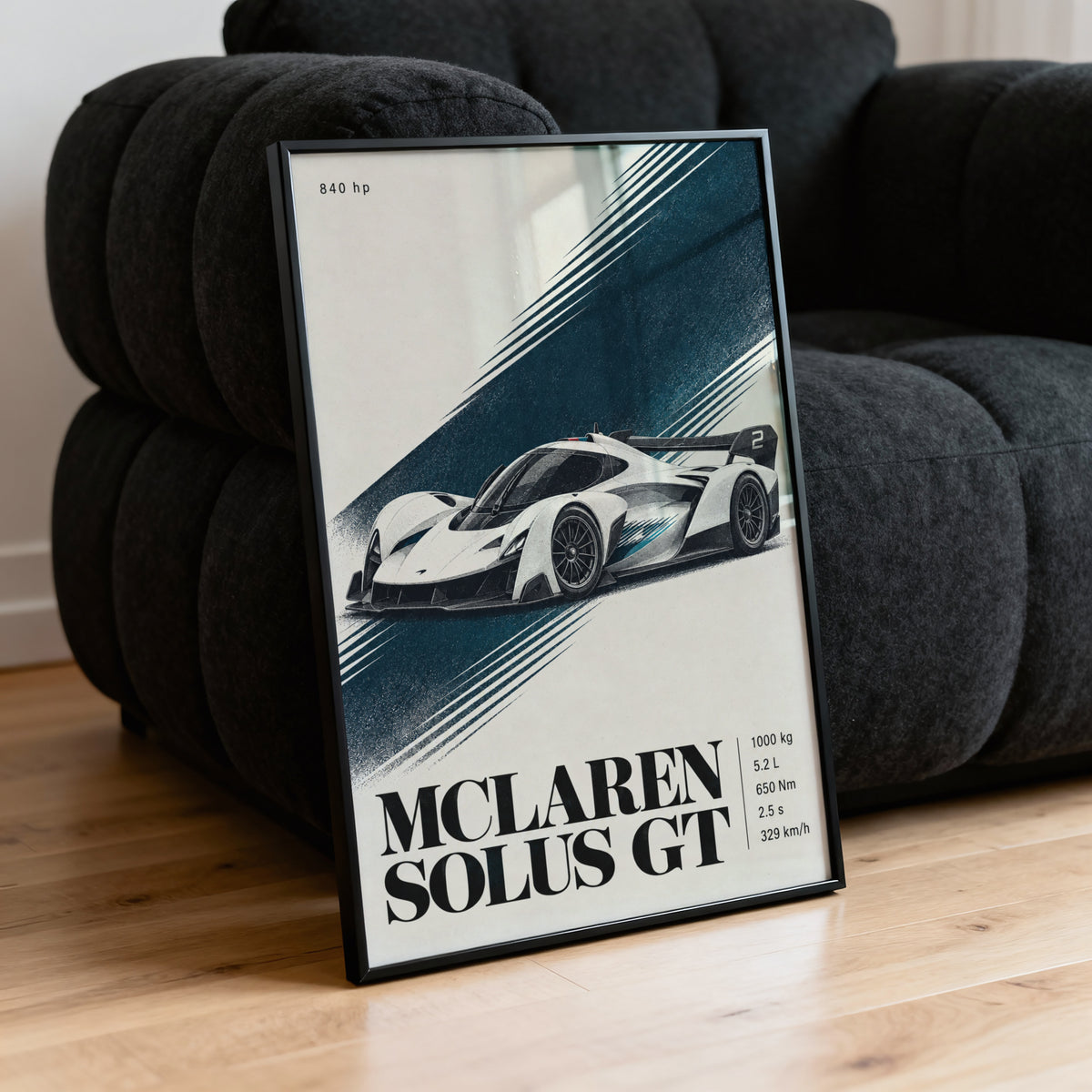 Vintage McLaren Solus GT Print, Supercar Wall Art