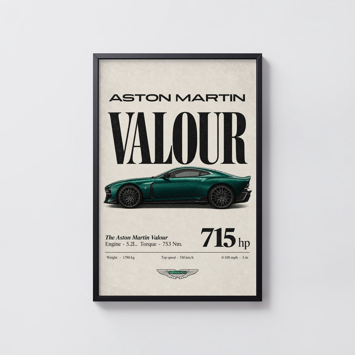 Vintage Aston Martin Valour Print, Car Wall Art