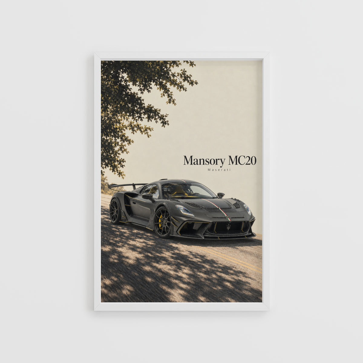 Vintage Maserati MC20 Print, Supercar Wall Art
