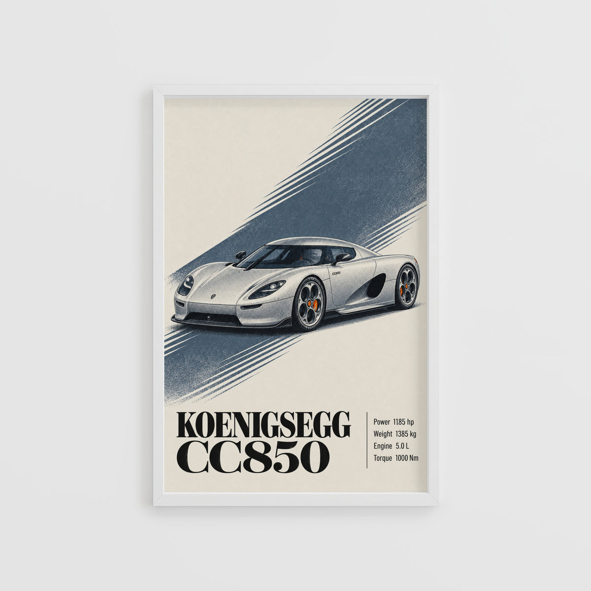 Vintage Koenigsegg CC850 Print, Hypercar Wall Art
