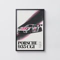 Vintage Porsche 935 Print, Pink Racing Car Art