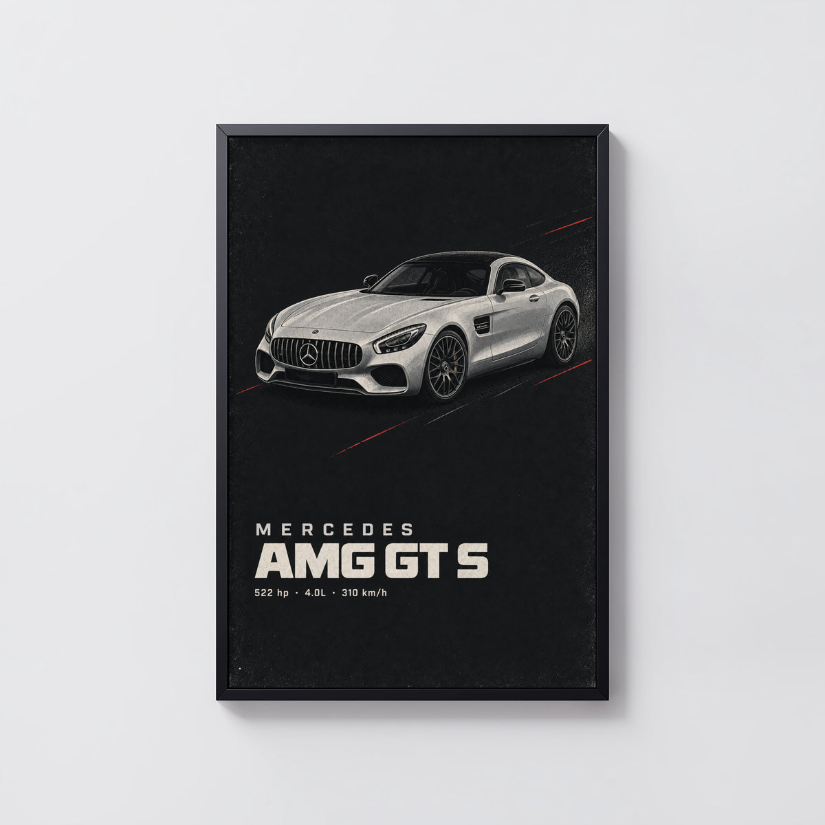 Vintage Mercedes AMG GT S Print, Car Wall Art
