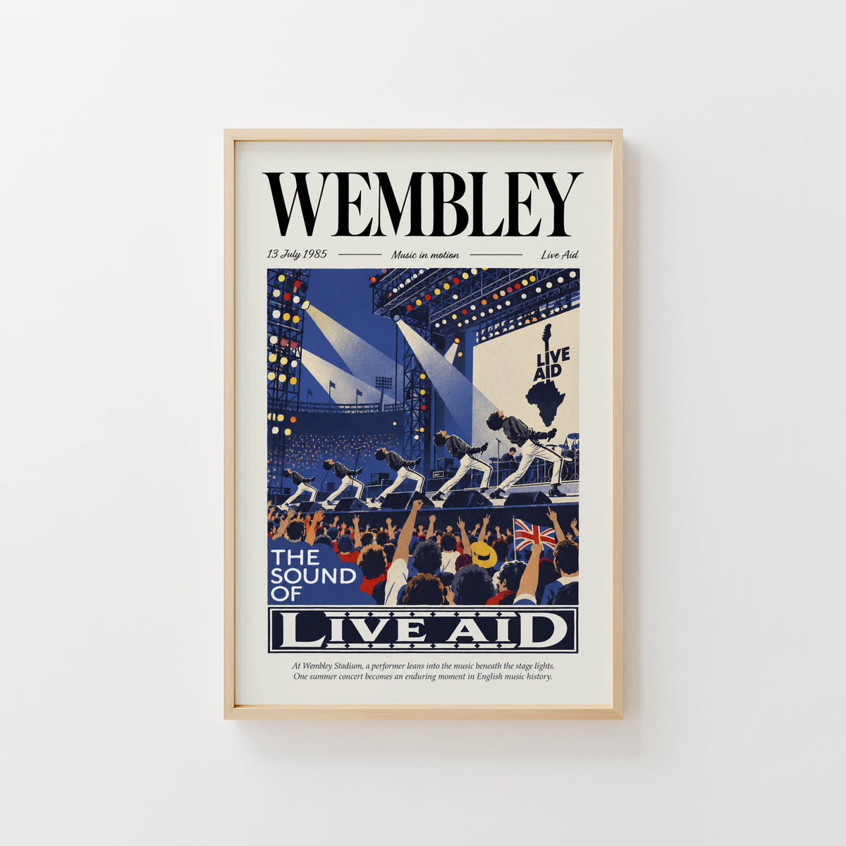 Vintage Wembley Poster, Live Aid Concert Wall Art Print
