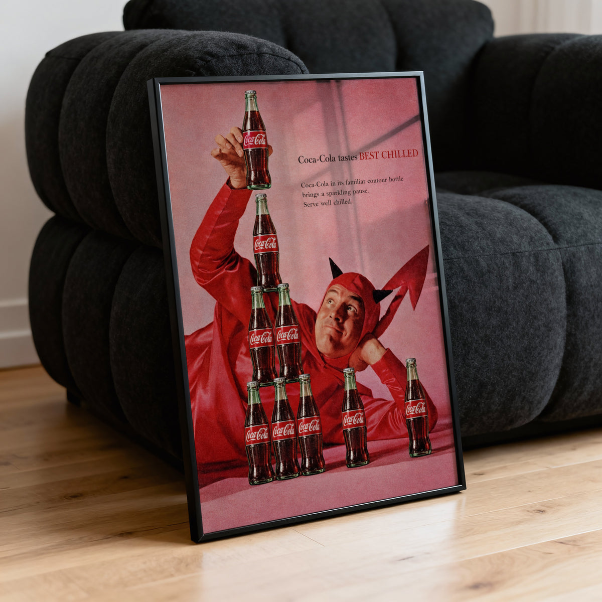 Vintage Coca Cola Devil Poster, Retro Advert Wall Art, Print