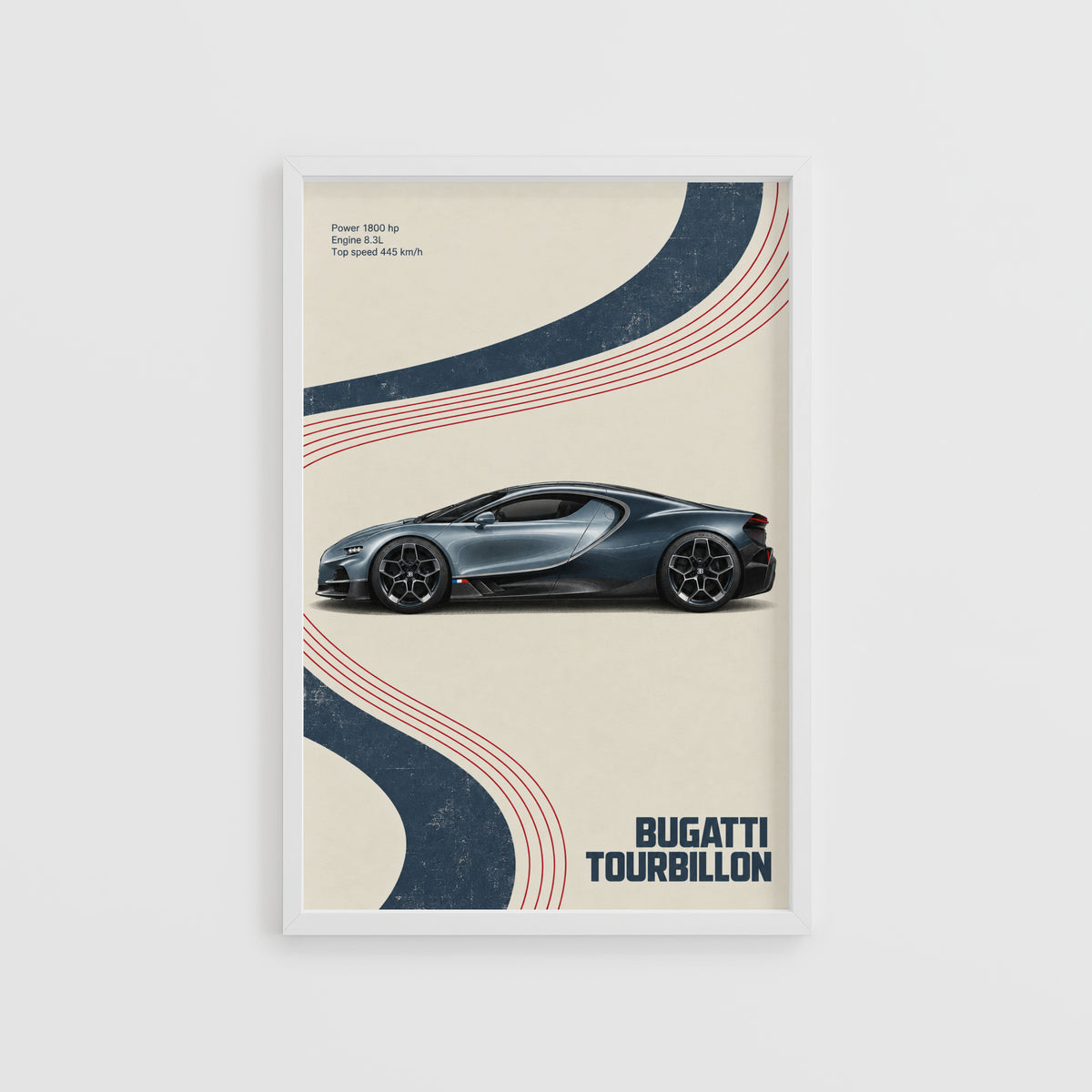 Vintage Bugatti Tourbillon Print, Car Wall Art