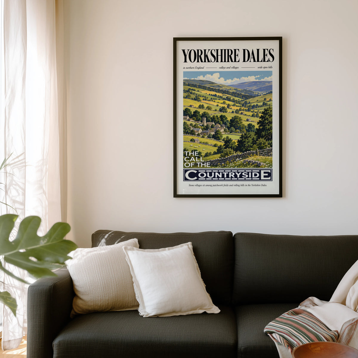 Vintage Yorkshire Dales Poster, Countryside Wall Art