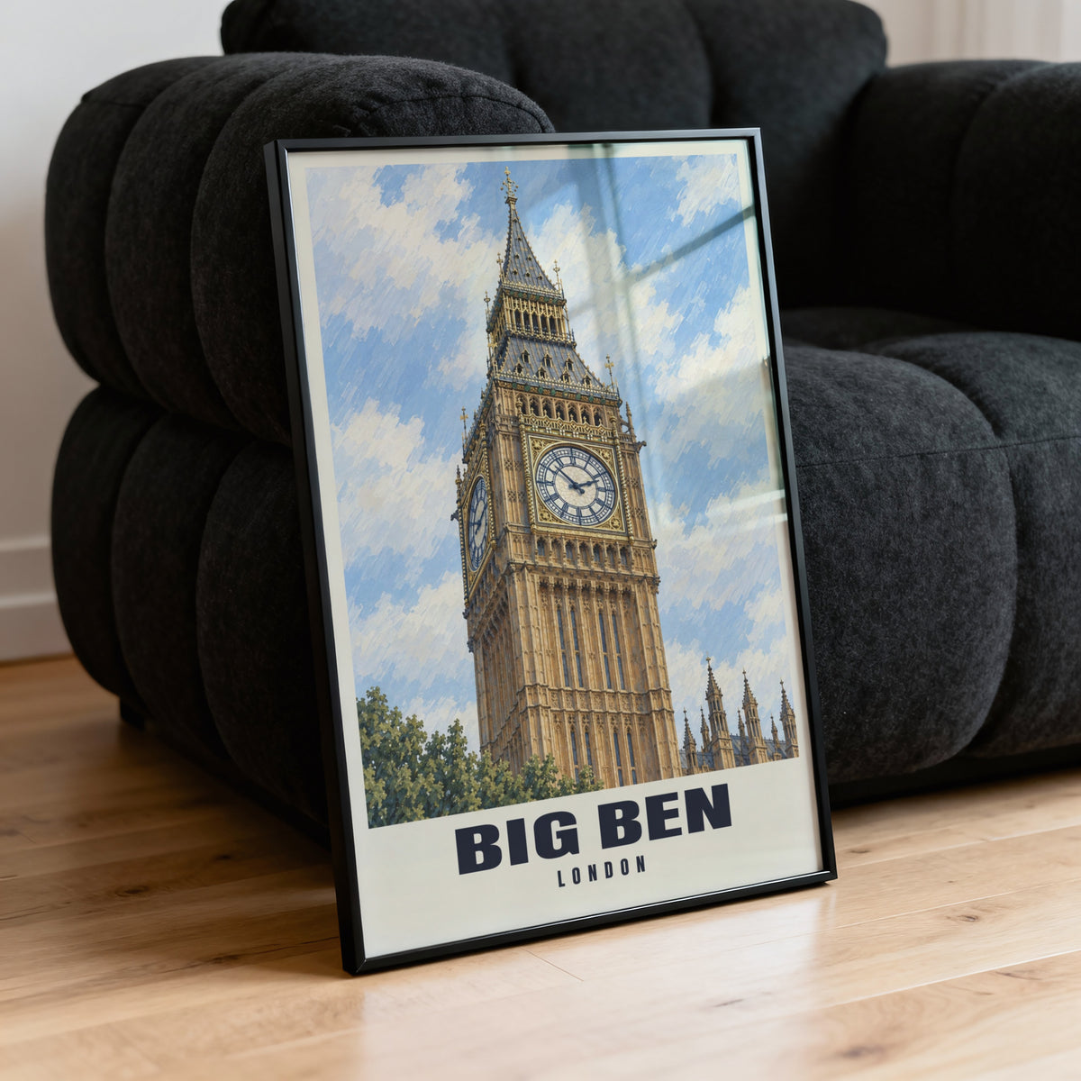 Vintage Big Ben Poster, London Wall Art, England Print