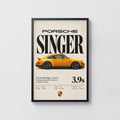 Vintage Porsche Singer Print, Car Poster, Wall Art