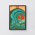 Vintage Wave Rider Surf Print, Retro Surfing Poster