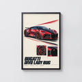 Vintage Bugatti Divo Print, Supercar Wall Art