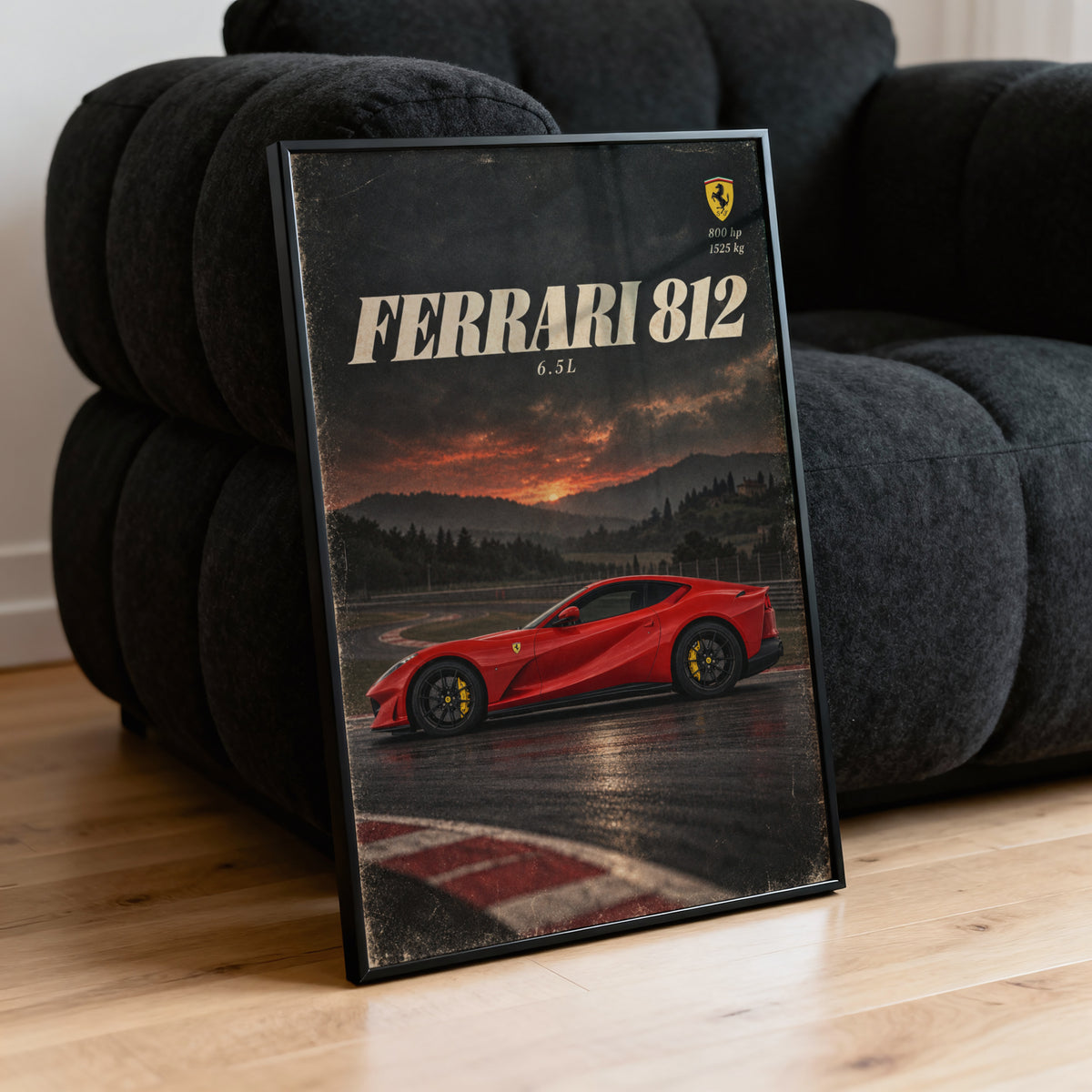 Vintage Ferrari 812 Print, Supercar Wall Art