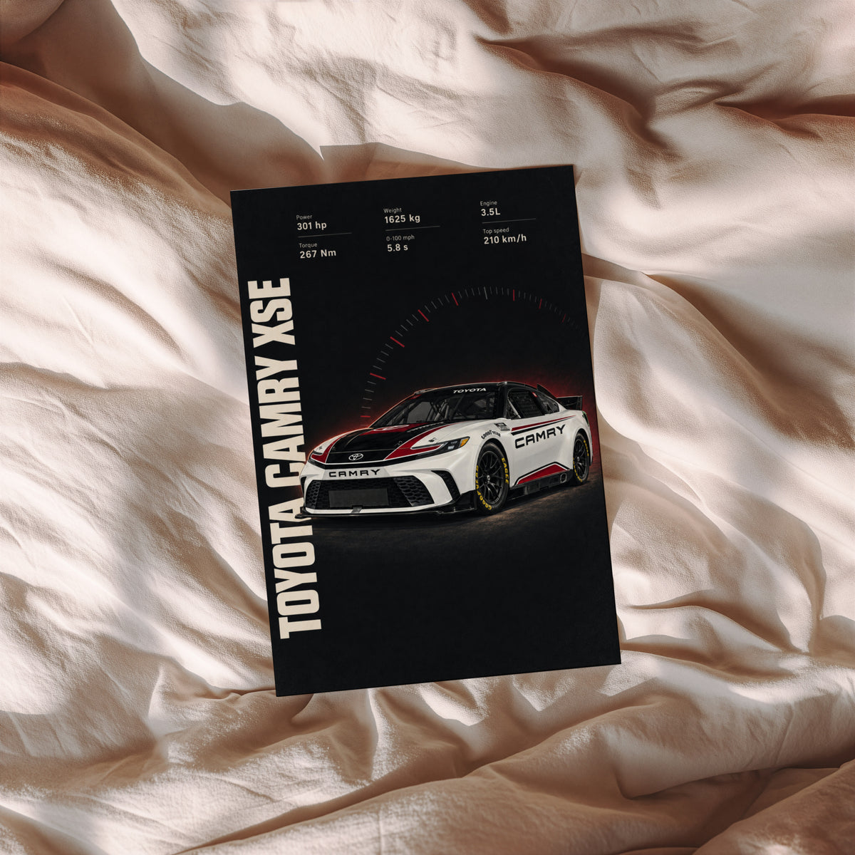 Vintage Toyota Camry Print, Racing Car Wall Art