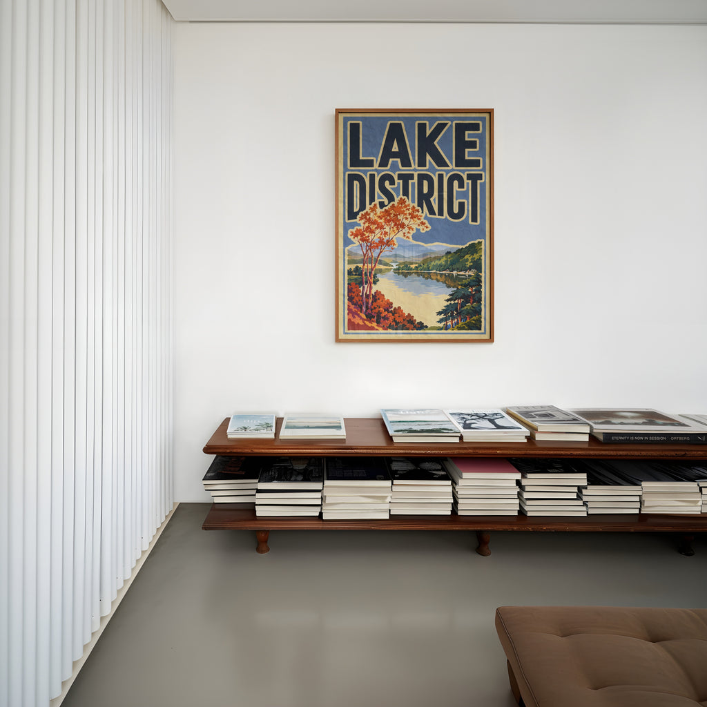 Vintage Lake District Poster, Autumn Landscape Print