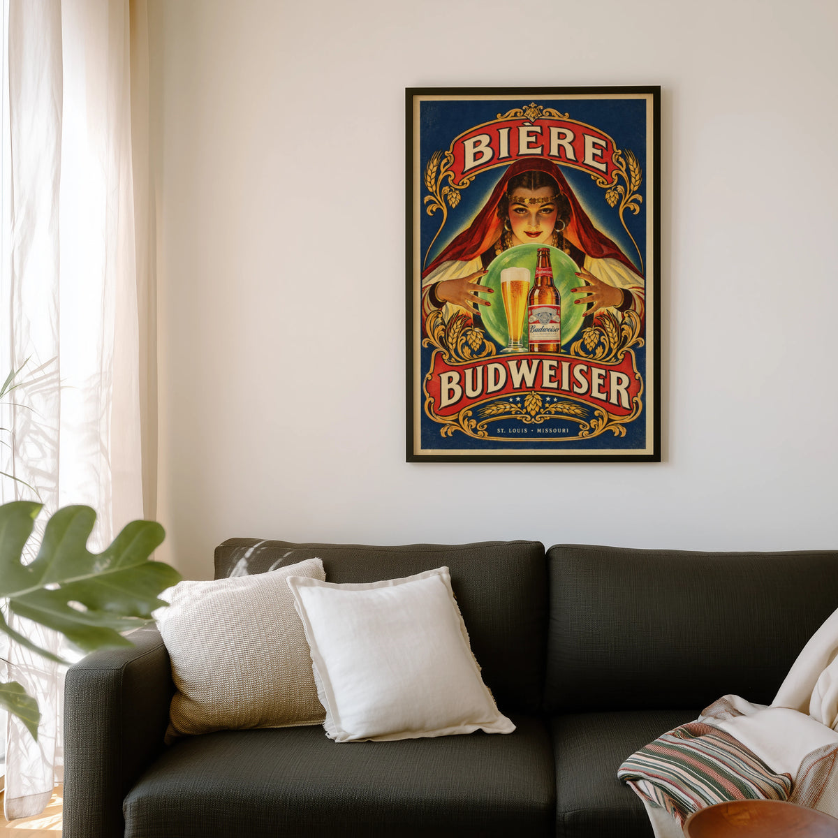 Vintage Budweiser Beer Print, Bar Poster, Pub Wall Art