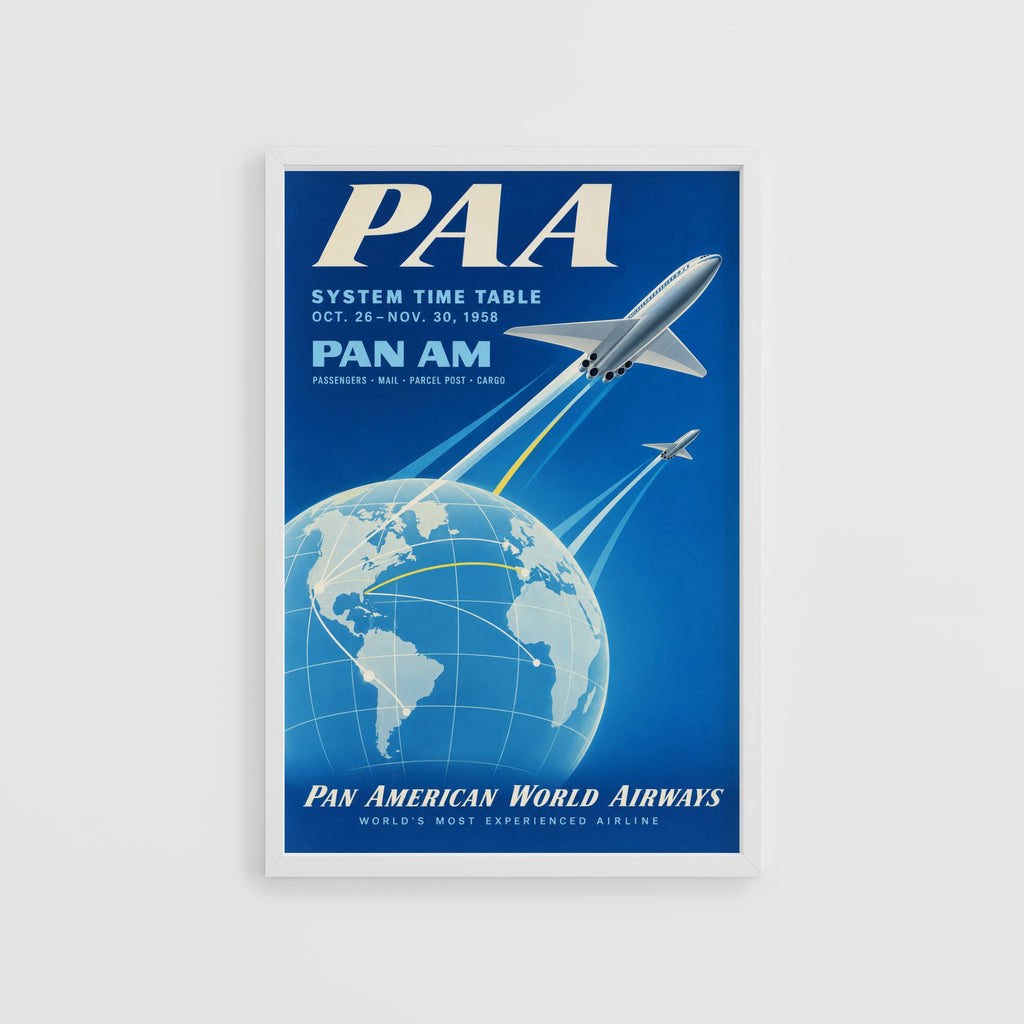 Vintage Pan Am Poster, Airline Wall Art, Aviation Print