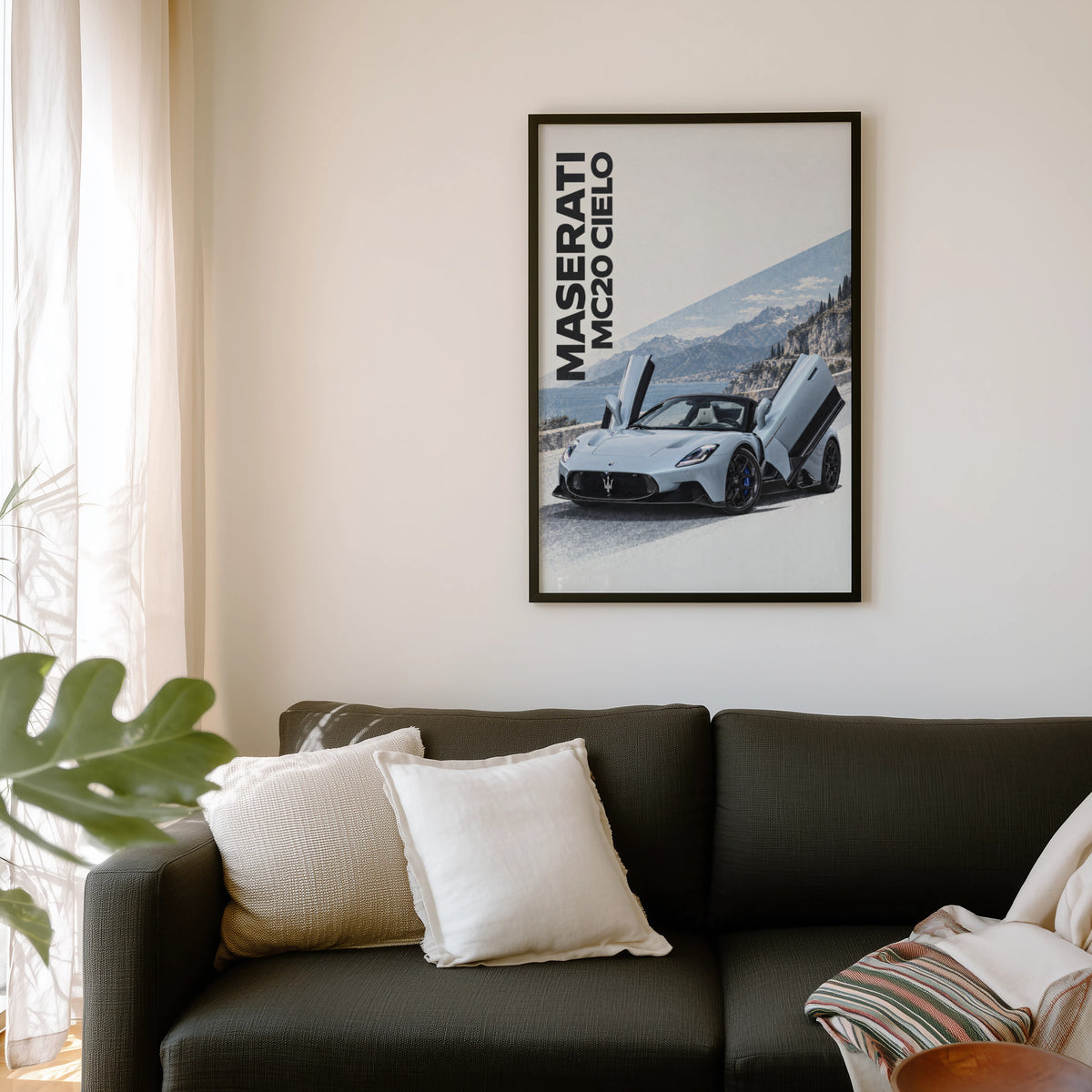 Vintage Maserati MC20 Cielo Print, Car Wall Art