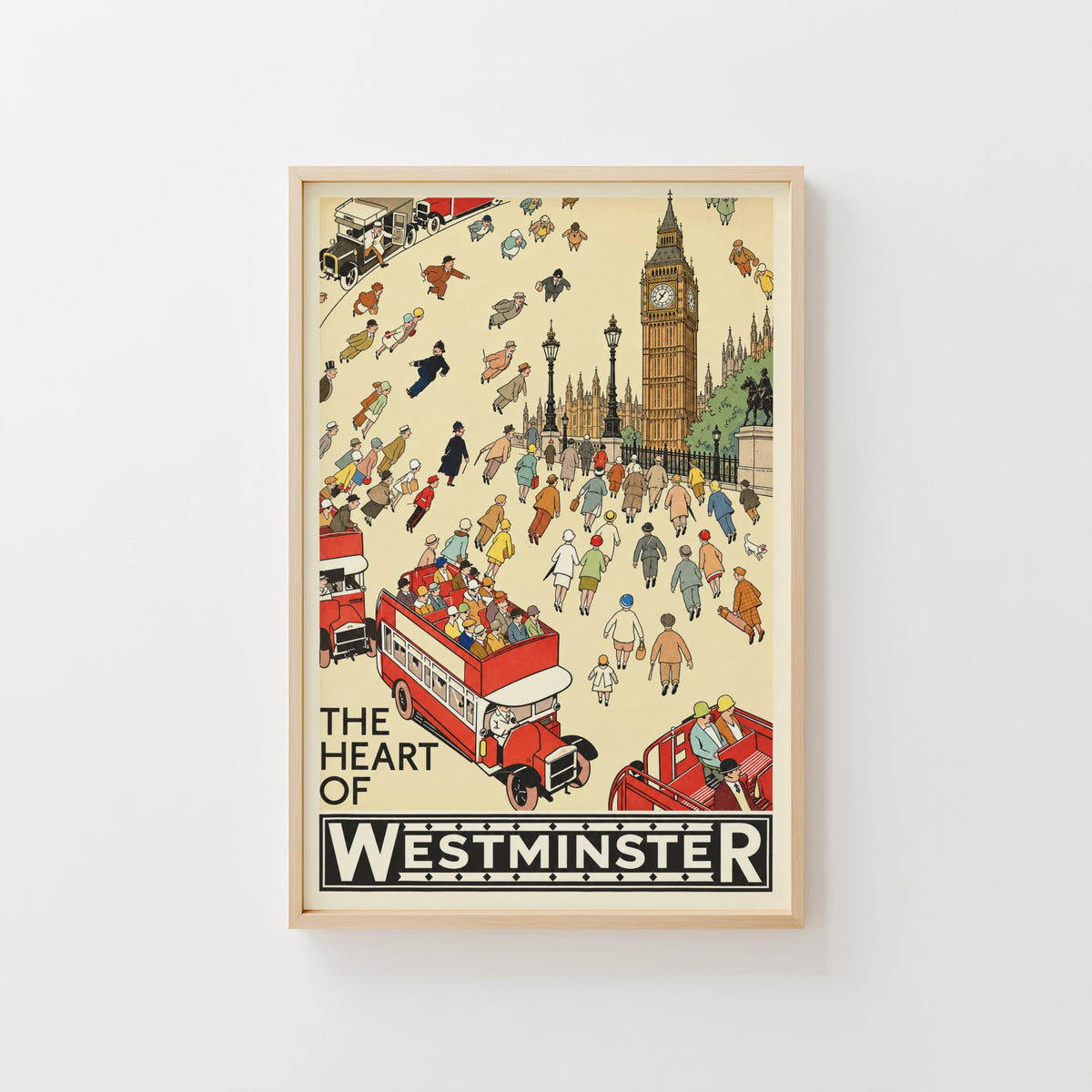 Vintage Westminster Poster, Big Ben London Wall Art Print