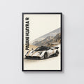 Vintage Pagani Huayra R Print, Car Poster, Wall Art
