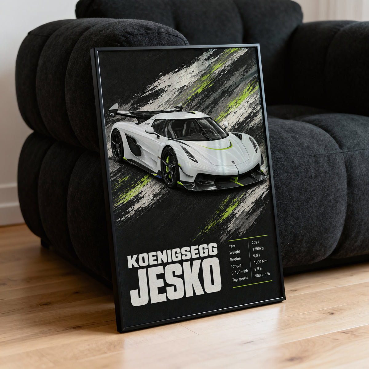 Vintage Koenigsegg Jesko Print, Hypercar Wall Art
