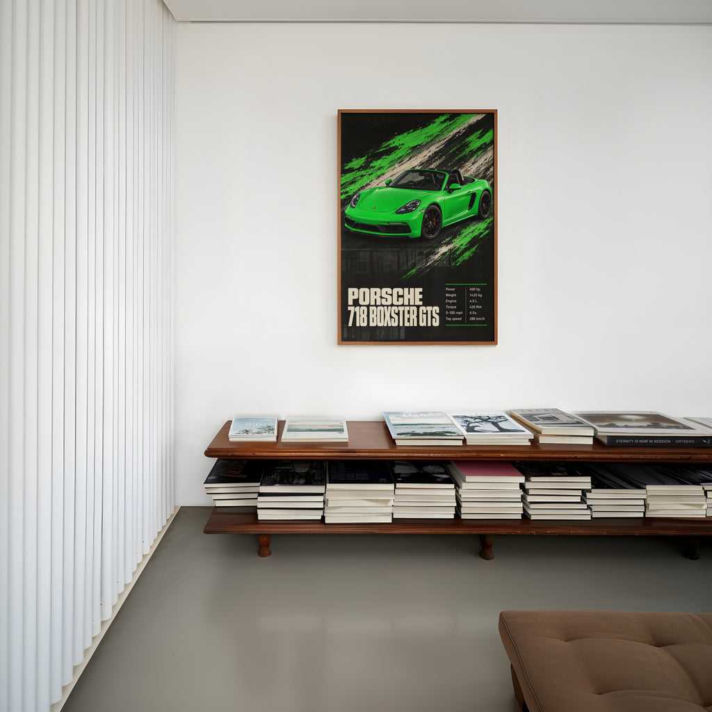 Vintage Porsche 718 Boxster GTS Print, Car Art