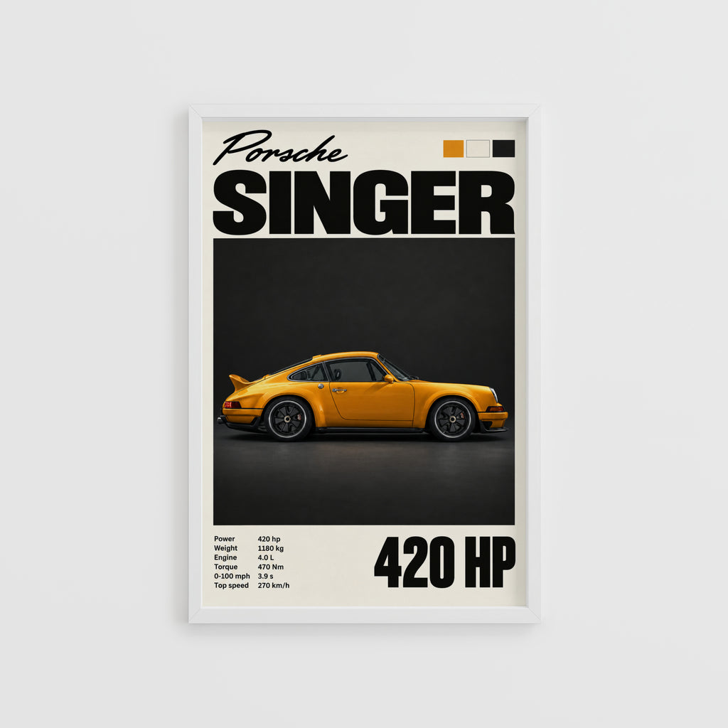 Vintage Porsche Singer Print, Car Wall Art