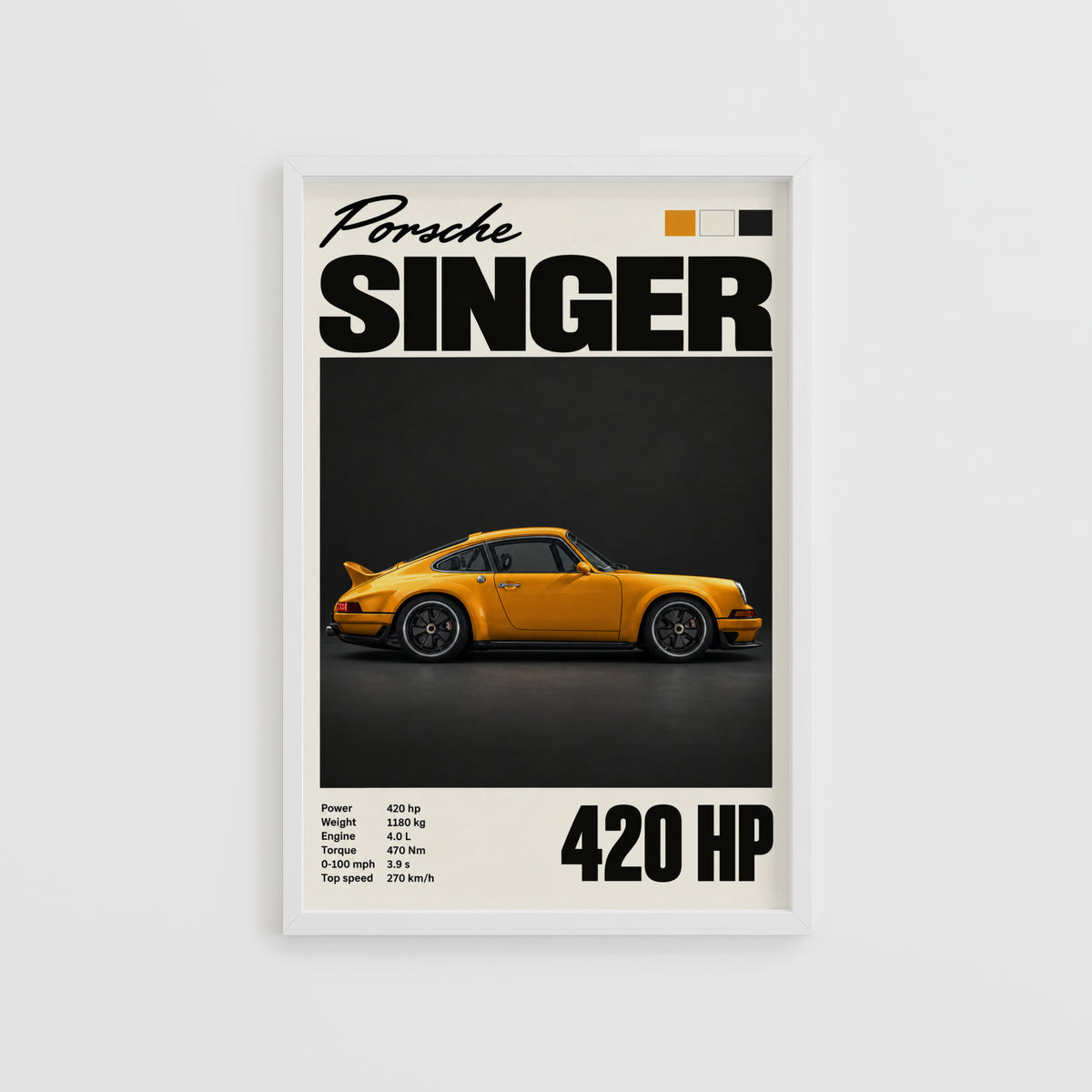 Vintage Porsche Singer Print, Car Wall Art