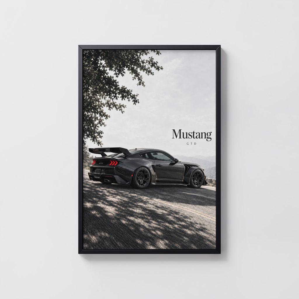 Vintage Mustang GTD Car Print, Garage Wall Art