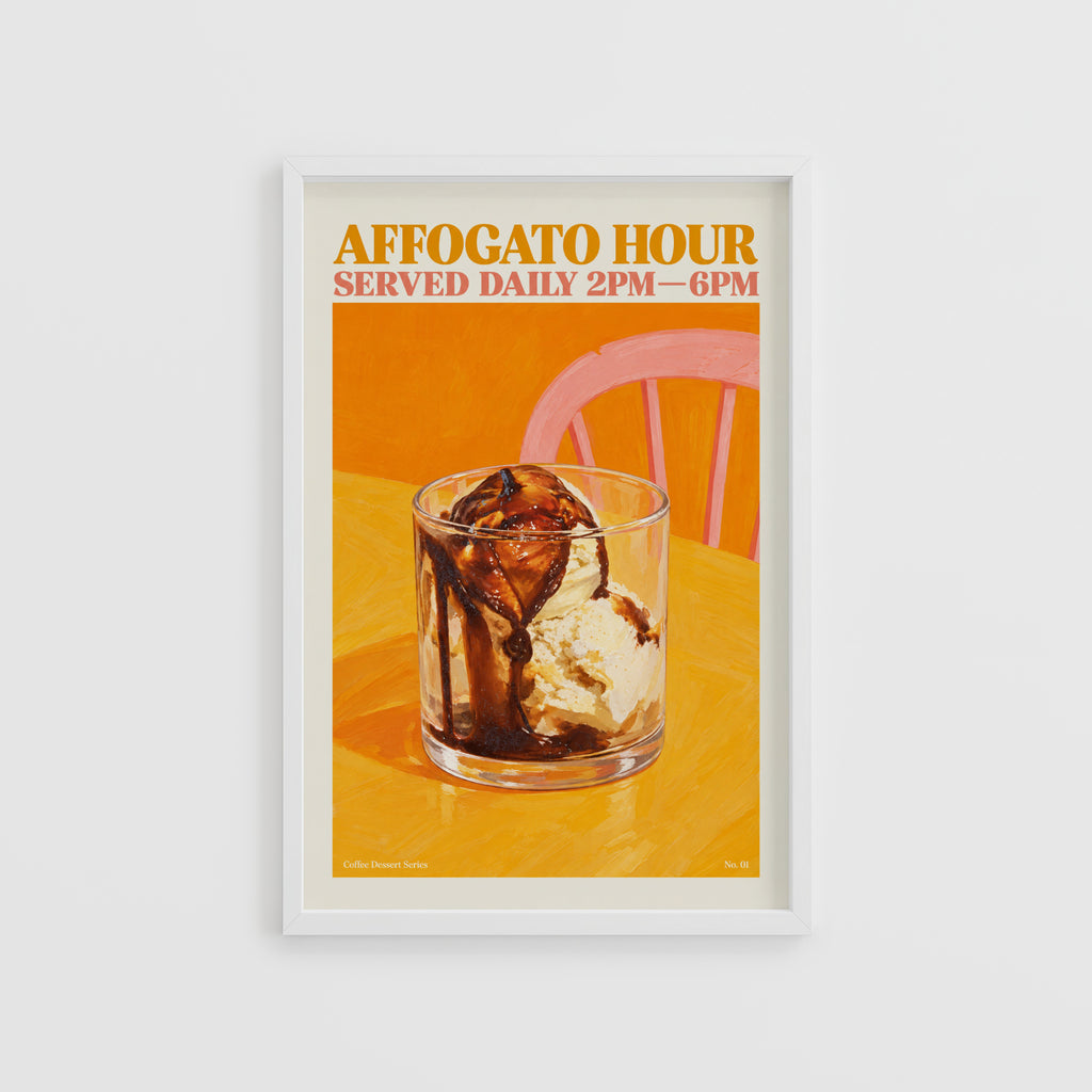 Vintage Affogato Print, Coffee Poster, Kitchen Art