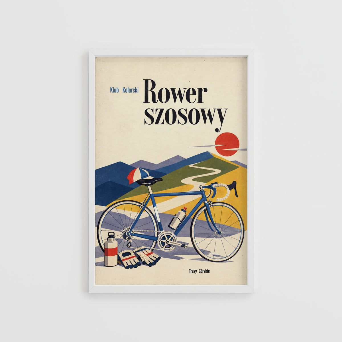 Vintage Road Bike Poster, Retro Cycling Wall Art Print