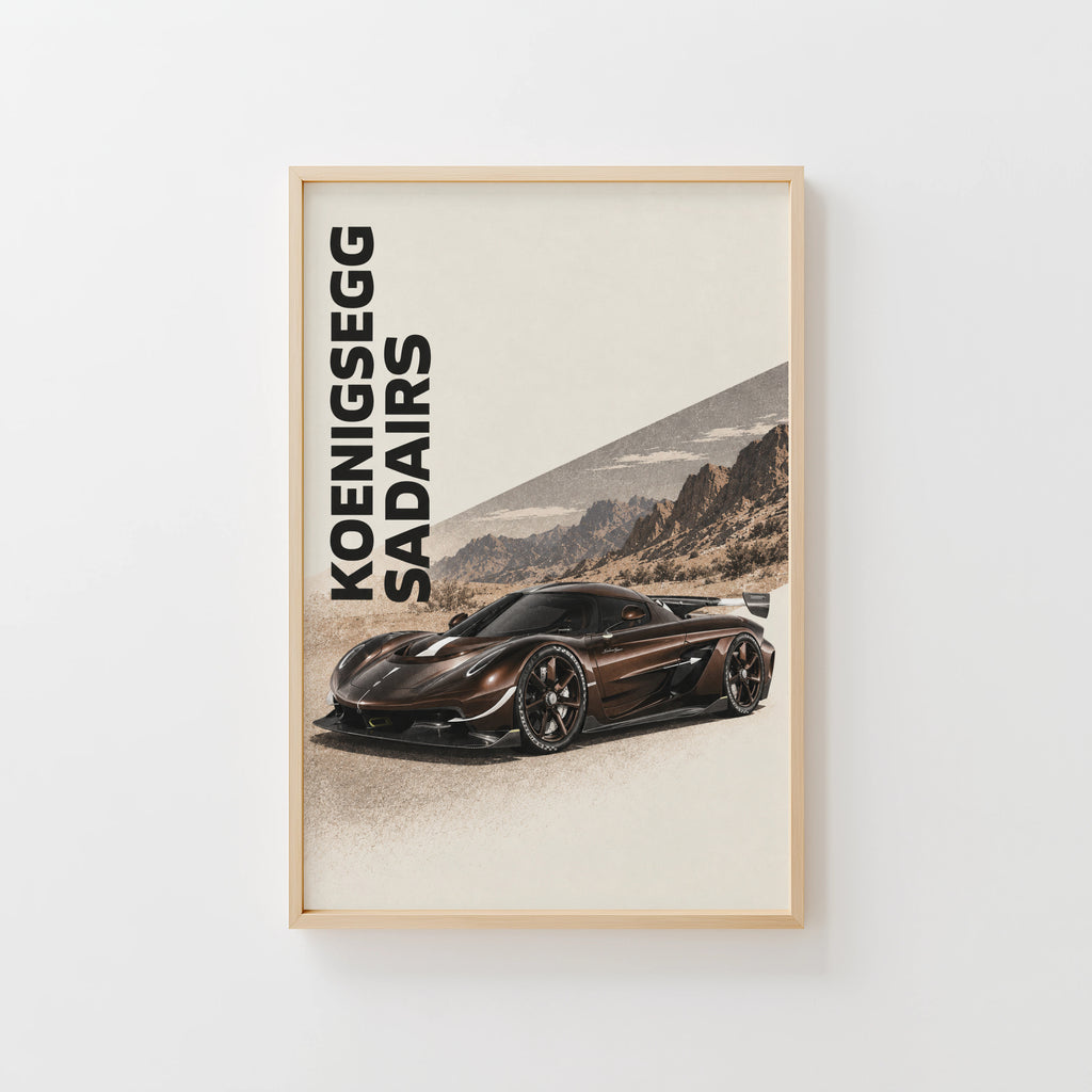 Vintage Koenigsegg Print, Hypercar Wall Art