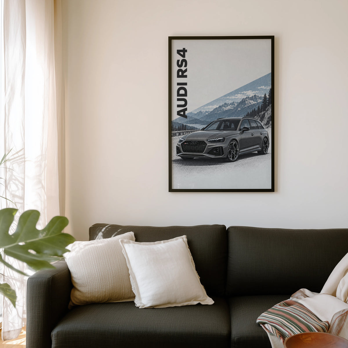 Vintage Audi RS4 Avant Print, Car Wall Art