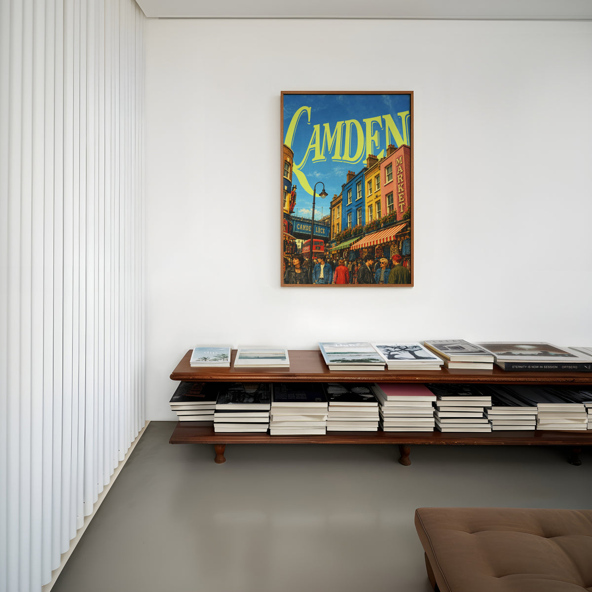 Vintage Camden Market Poster, London Wall Art, Print