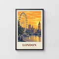 Vintage London Poster, Skyline Wall Art, Big Ben Print