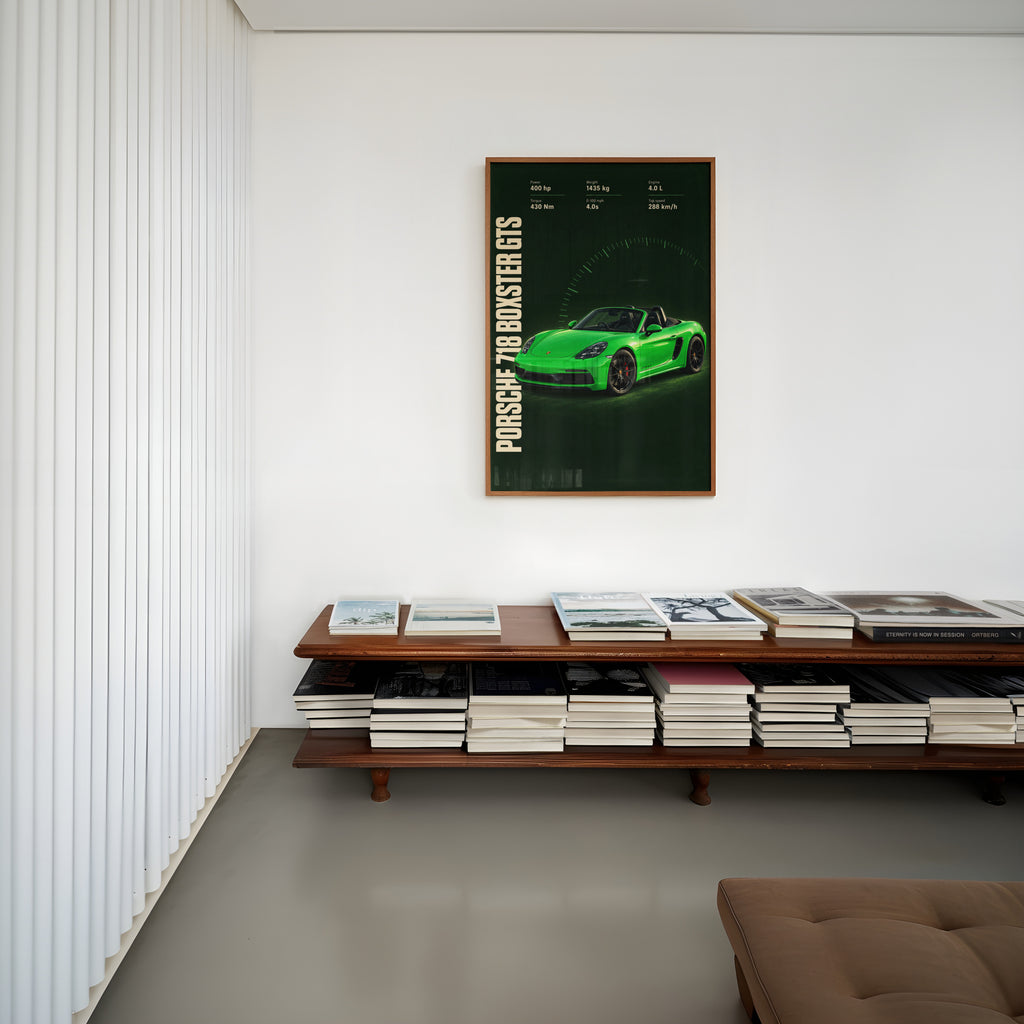 Vintage Porsche 718 Boxster GTS Print, Car Wall Art