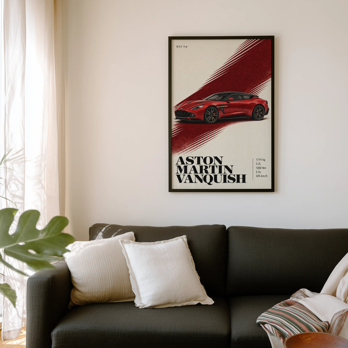 Vintage Aston Martin Vanquish Print, Car Wall Art