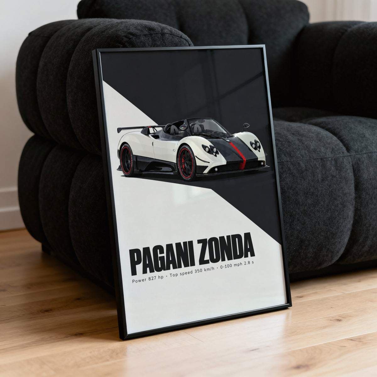 Vintage Pagani Zonda Print, Supercar Wall Art