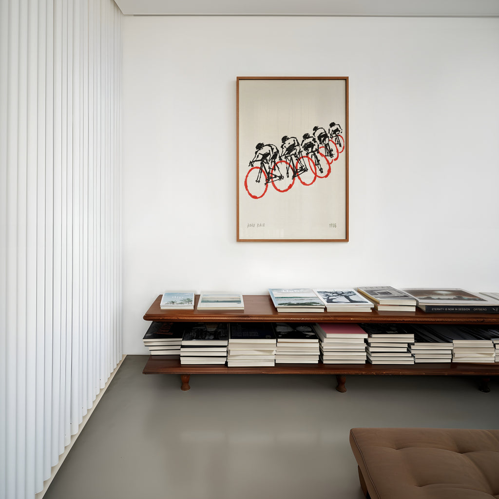 Vintage Cycling Poster, Road Race Wall Art, 1976 Print