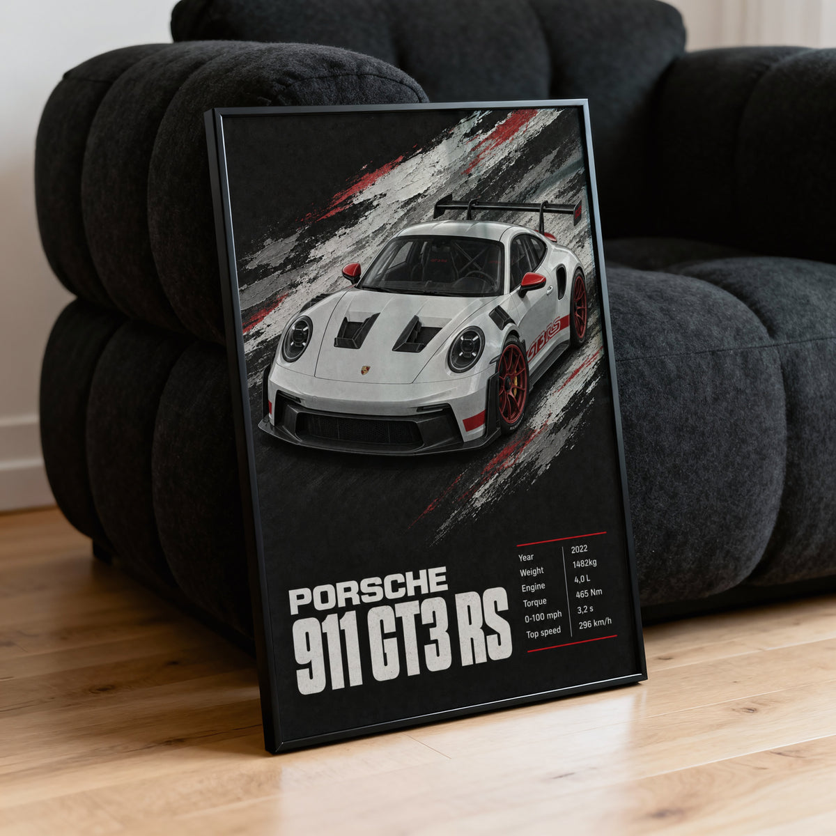Vintage Porsche 911 GT3 RS Print, Car Poster, Wall Art