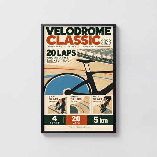 Vintage Velodrome Cycling Poster, Track Racing Wall Art