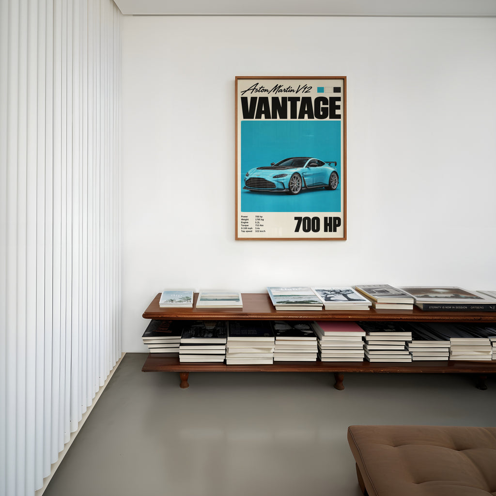 Vintage Aston Martin V12 Vantage Print, Car Art