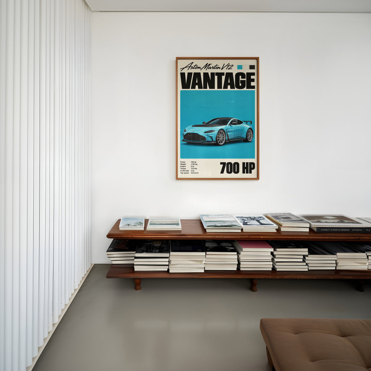 Vintage Aston Martin V12 Vantage Print, Car Art