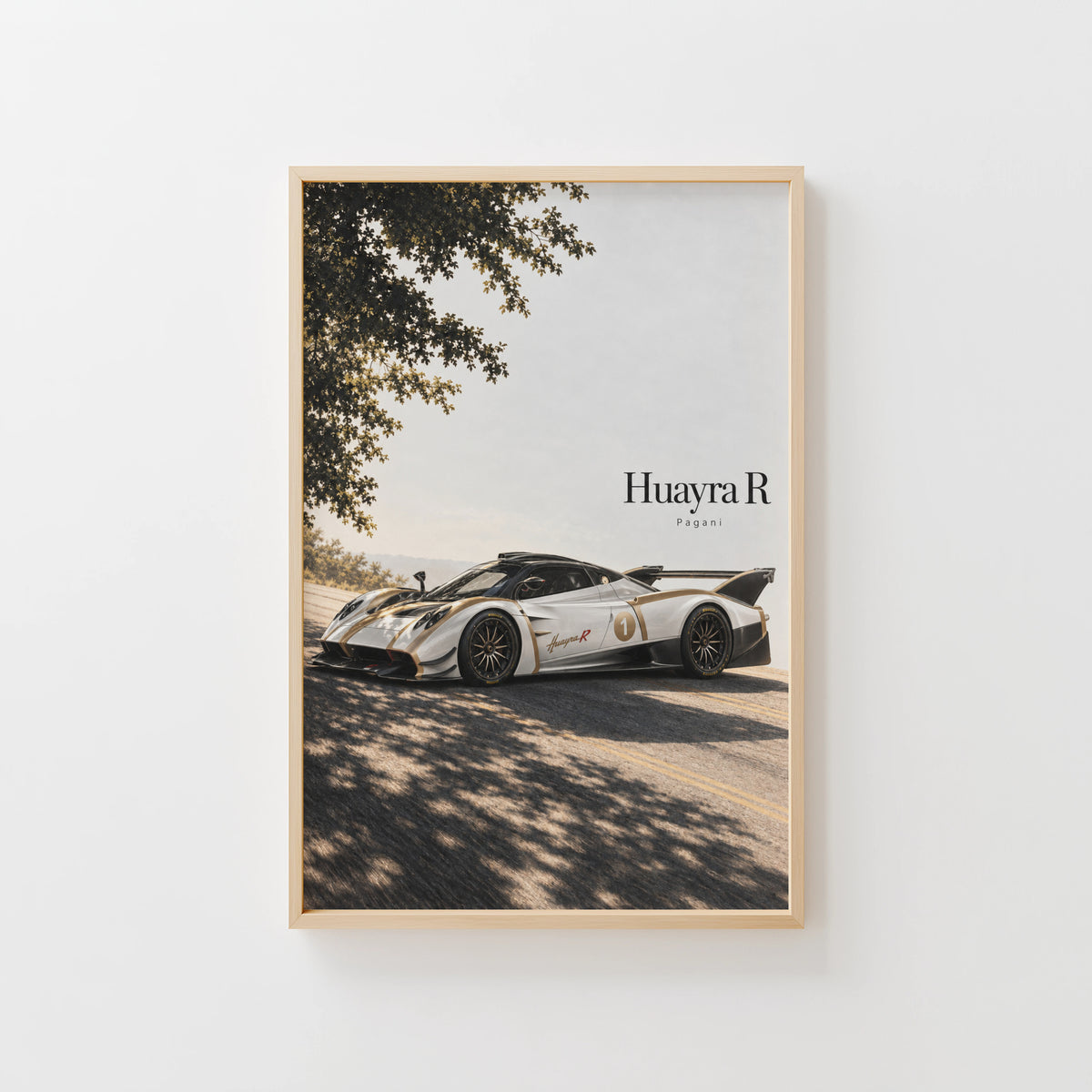 Vintage Pagani Huayra R Print, Supercar Wall Art