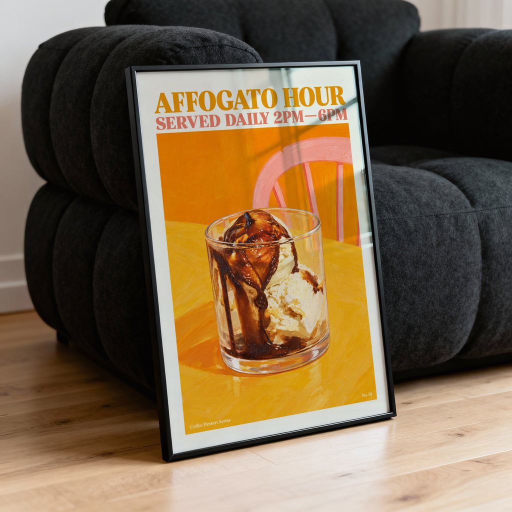 Vintage Affogato Print, Coffee Poster, Kitchen Art